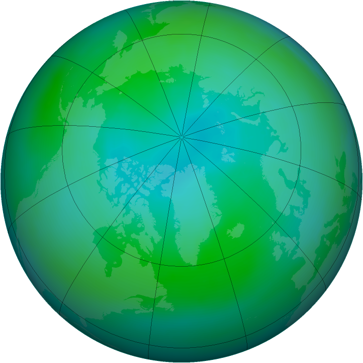 Arctic ozone map for September 2006